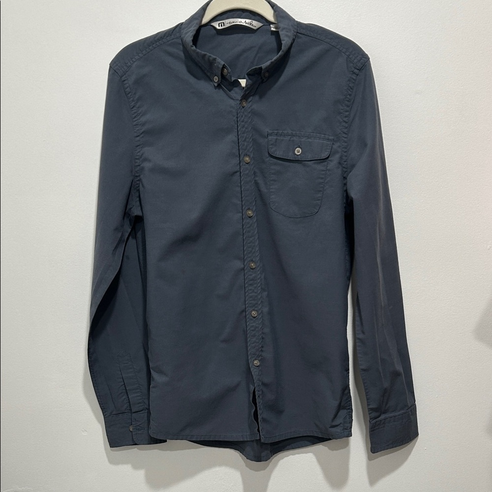Travis Mathew Navy Button-Down Casual Shirt